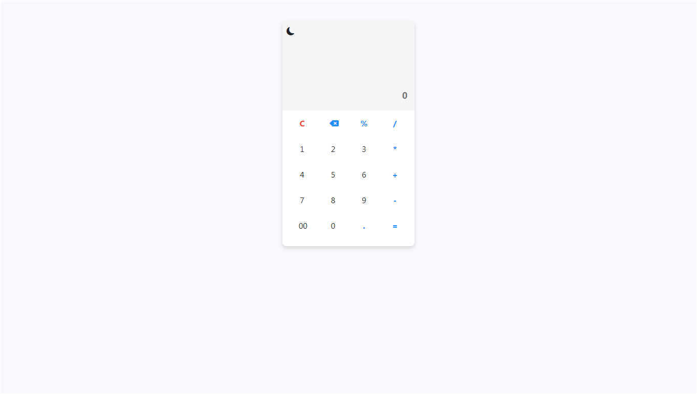 Screenshot of Calculator App with numeric keypad and display